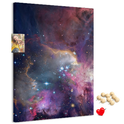 Wall cork memo board A cosmic nebula full of stars