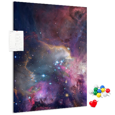 Wall cork memo board A cosmic nebula full of stars