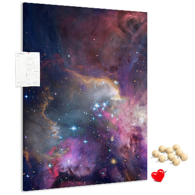 Wall cork memo board A cosmic nebula full of stars