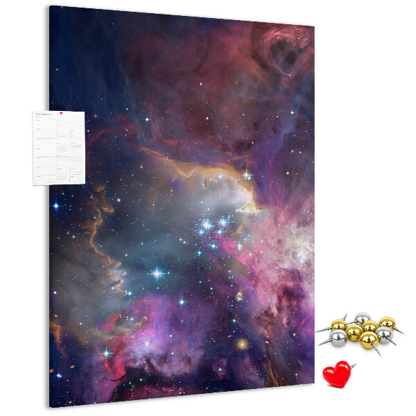 Wall cork memo board A cosmic nebula full of stars