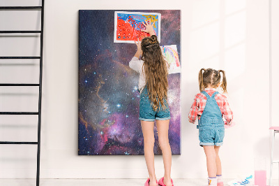 Wall cork memo board A cosmic nebula full of stars