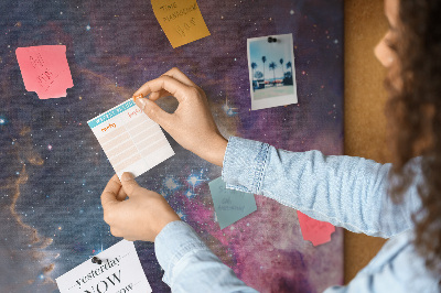 Wall cork memo board A cosmic nebula full of stars