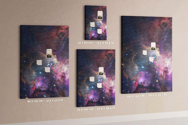 Wall cork memo board A cosmic nebula full of stars