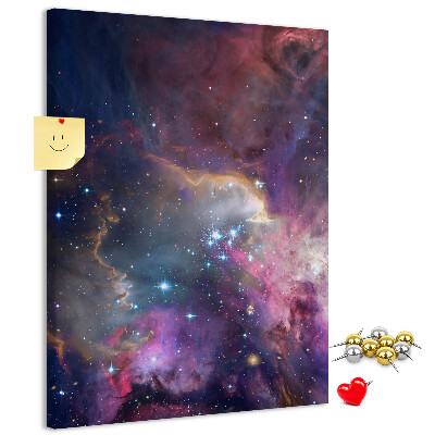 Wall cork memo board A cosmic nebula full of stars