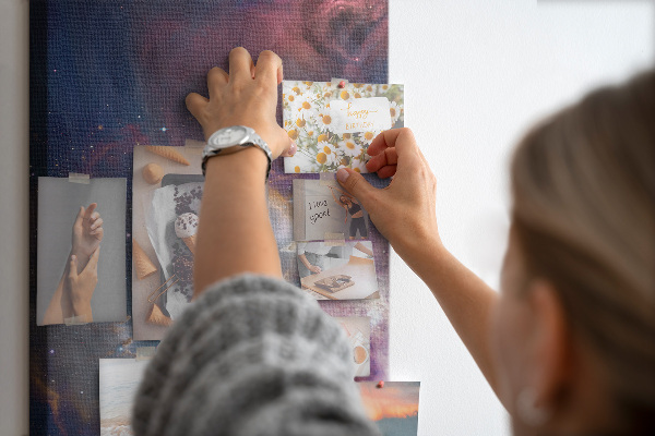 Wall cork memo board A cosmic nebula full of stars
