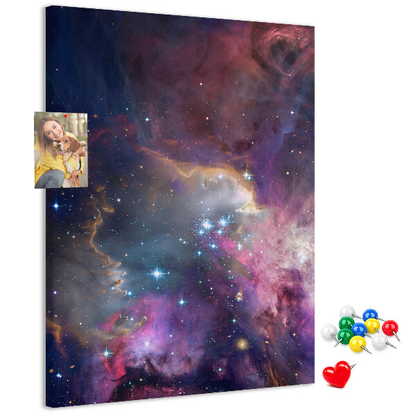 Wall cork memo board A cosmic nebula full of stars