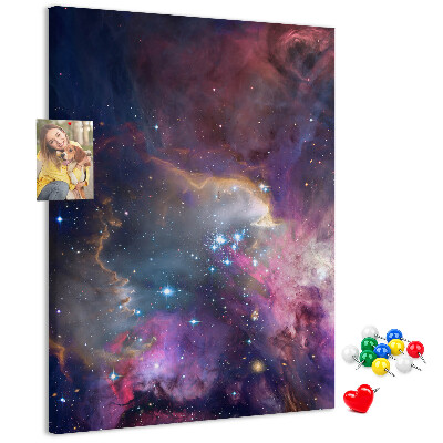 Wall cork memo board A cosmic nebula full of stars