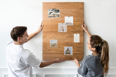 Memo cork board Natural wood in warm shades