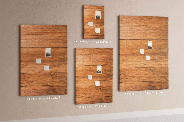 Memo cork board Natural wood in warm shades