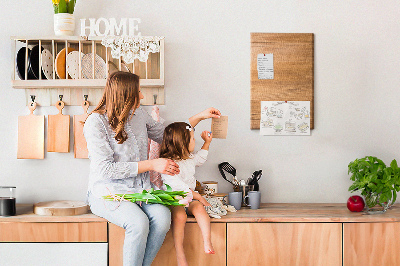 Memo cork board Natural wood in warm shades