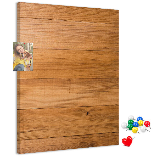 Memo cork board Natural wood in warm shades