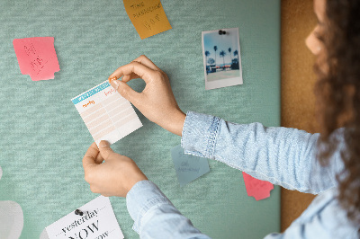 Cork notice board Floral accents on a pastel background