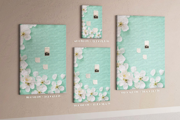 Cork notice board Floral accents on a pastel background