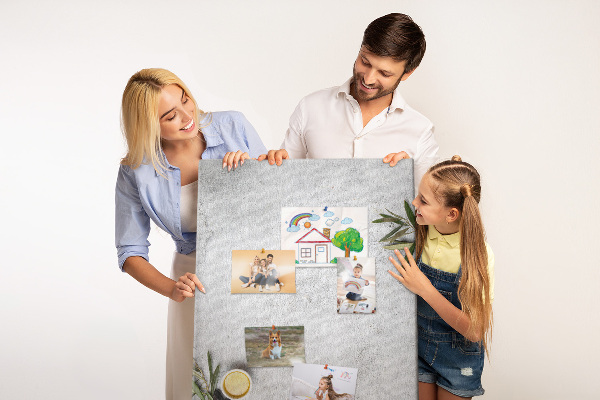 Memo cork board Minimalist background with an olive accent
