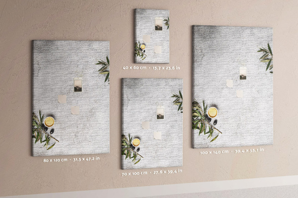 Memo cork board Minimalist background with an olive accent
