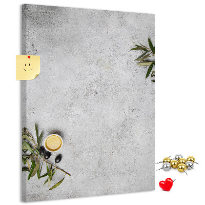 Memo cork board Minimalist background with an olive accent