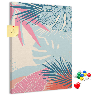 Pin board Tropical pattern with palm leaves