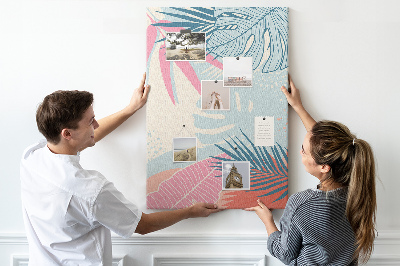 Pin board Tropical pattern with palm leaves