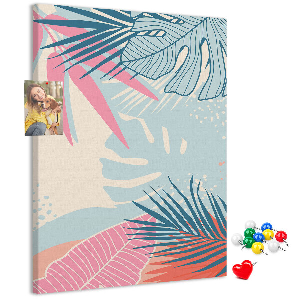 Pin board Tropical pattern with palm leaves