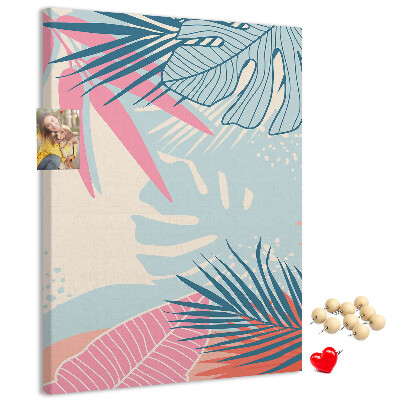 Pin board Tropical pattern with palm leaves
