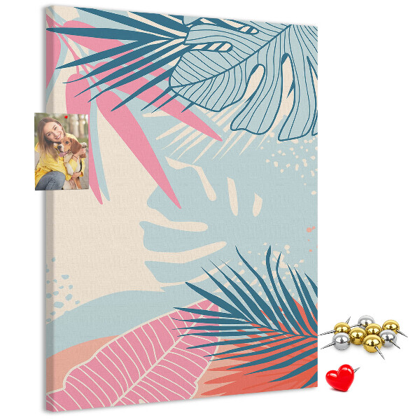 Pin board Tropical pattern with palm leaves