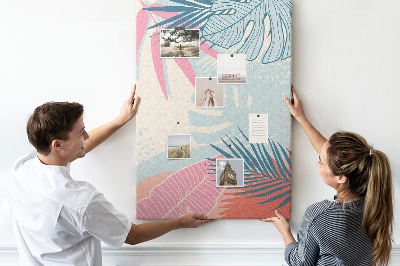 Pin board Tropical pattern with palm leaves