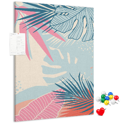 Pin board Tropical pattern with palm leaves