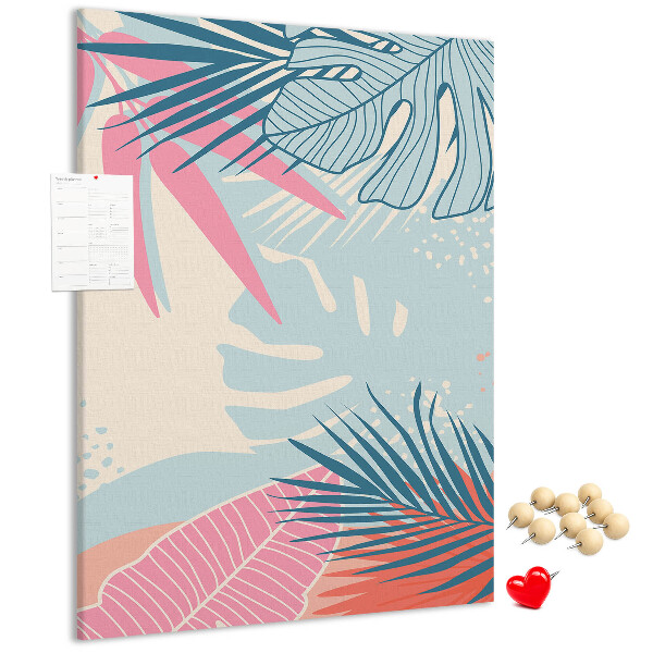 Pin board Tropical pattern with palm leaves