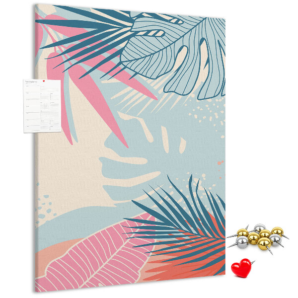 Pin board Tropical pattern with palm leaves