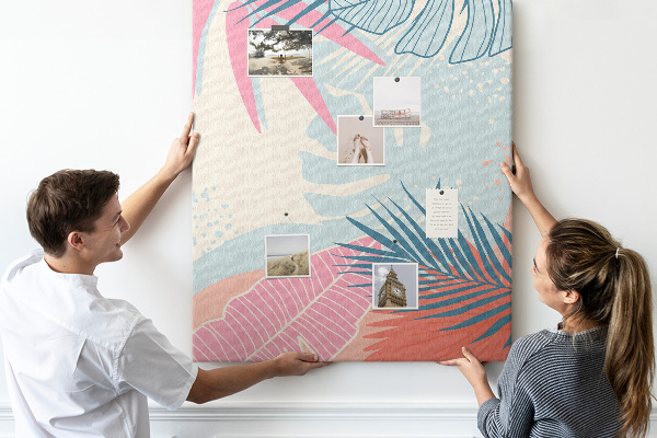 Pin board Tropical pattern with palm leaves
