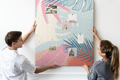 Pin board Tropical pattern with palm leaves