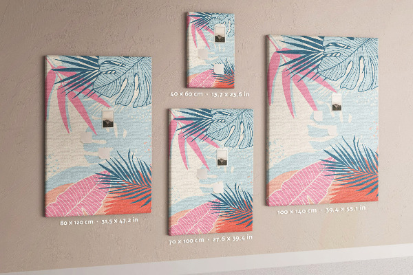 Pin board Tropical pattern with palm leaves