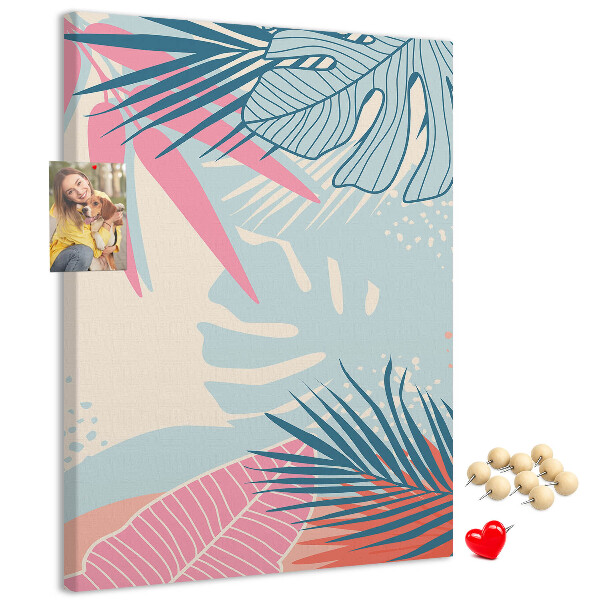Pin board Tropical pattern with palm leaves