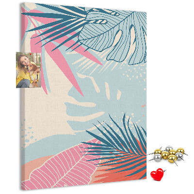 Pin board Tropical pattern with palm leaves