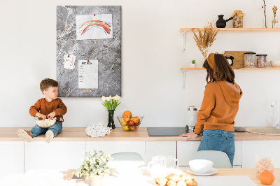 Wall cork memo board Gray marble with delicate veins