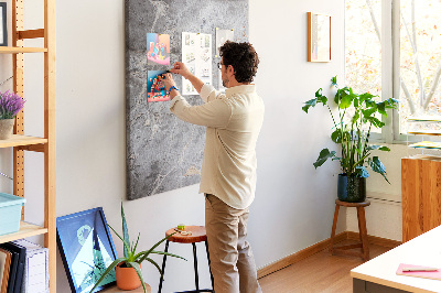 Wall cork memo board Gray marble with delicate veins