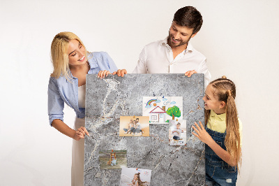 Wall cork memo board Gray marble with delicate veins