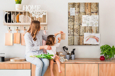 Memo cork board Rustic-style wine corks