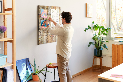 Memo cork board Rustic-style wine corks