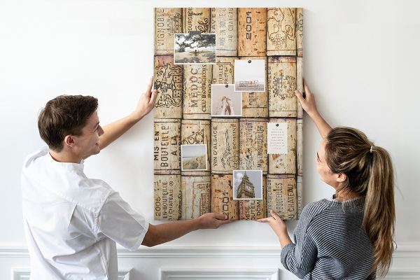 Memo cork board Rustic-style wine corks