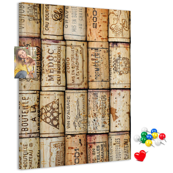 Memo cork board Rustic-style wine corks