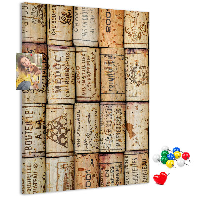 Memo cork board Rustic-style wine corks