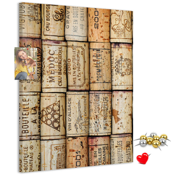 Memo cork board Rustic-style wine corks