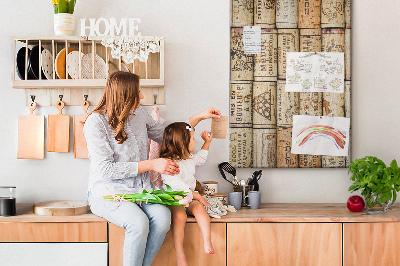 Memo cork board Rustic-style wine corks