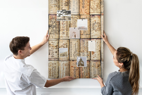Memo cork board Rustic-style wine corks