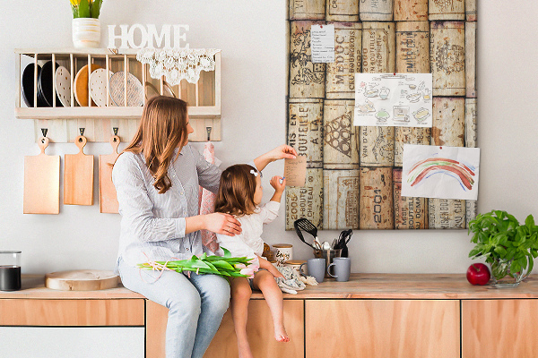 Memo cork board Rustic-style wine corks