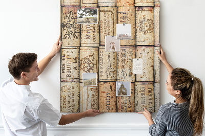 Memo cork board Rustic-style wine corks