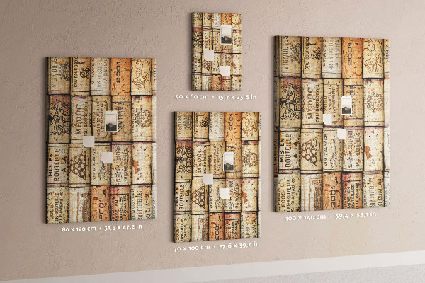 Memo cork board Rustic-style wine corks