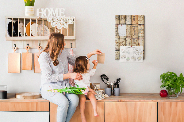 Memo cork board Rustic-style wine corks