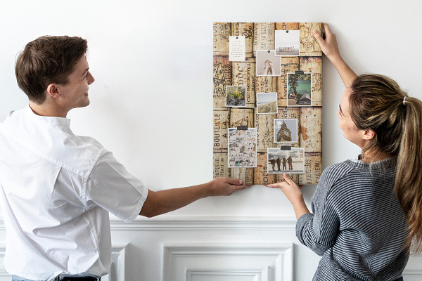 Memo cork board Rustic-style wine corks